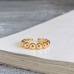 Adjustable Bead Ring | 18k Gold Plated | Luxury Jewelry